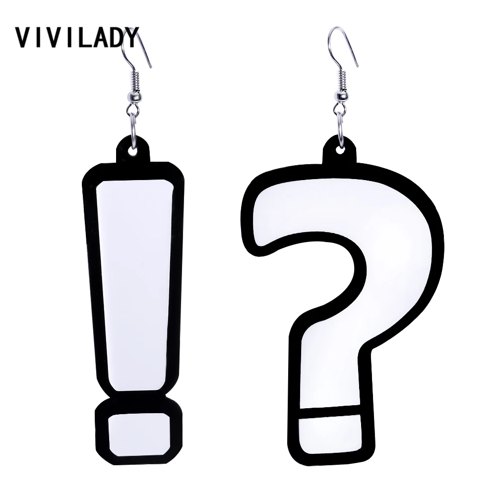 VIVILADY Trendy Question Exclamatio Mark Dangle Earrings Women Acrylic Boho Friendship Birthday Jewelry Gifts Drop Shipping
VIVILADY Trendy Question Exclamatio Mark Dangle Earrings Women Acrylic Boho Friendship Birthday Jewelry Gifts Drop Shipping