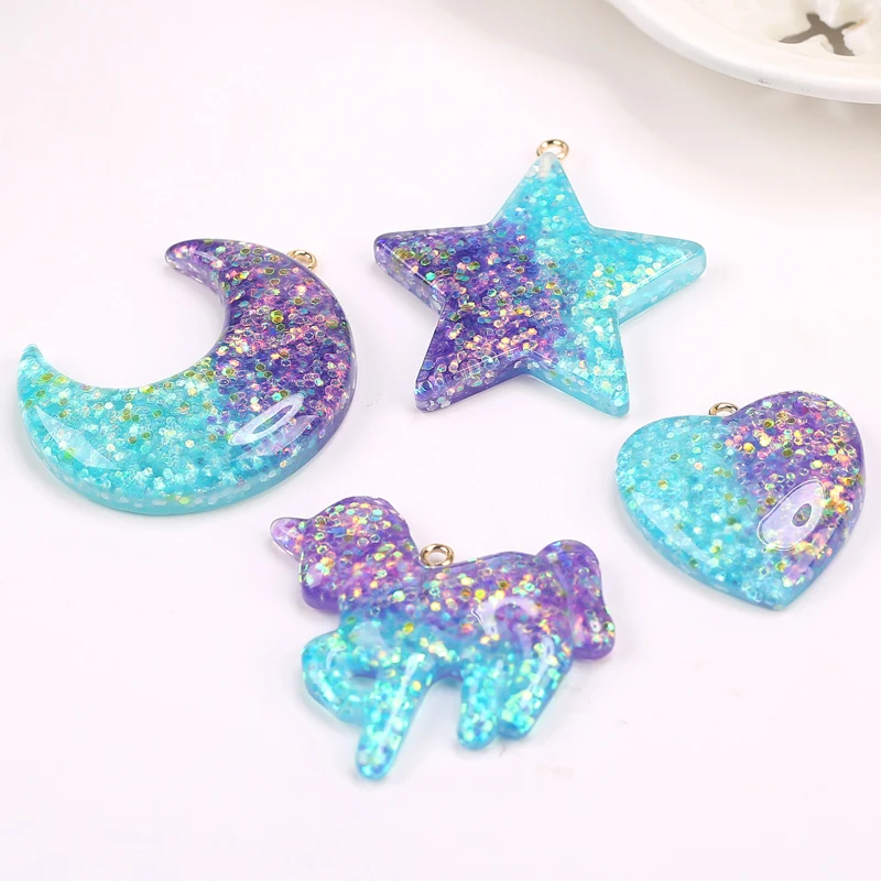 10Pcs Resin Charms Glitter Unicorn Moon Star For Keychain Pendant Necklace DIY Making
10Pcs Resin Charms Glitter Unicorn Moon Star For Keychain Pendant Necklace DIY Making