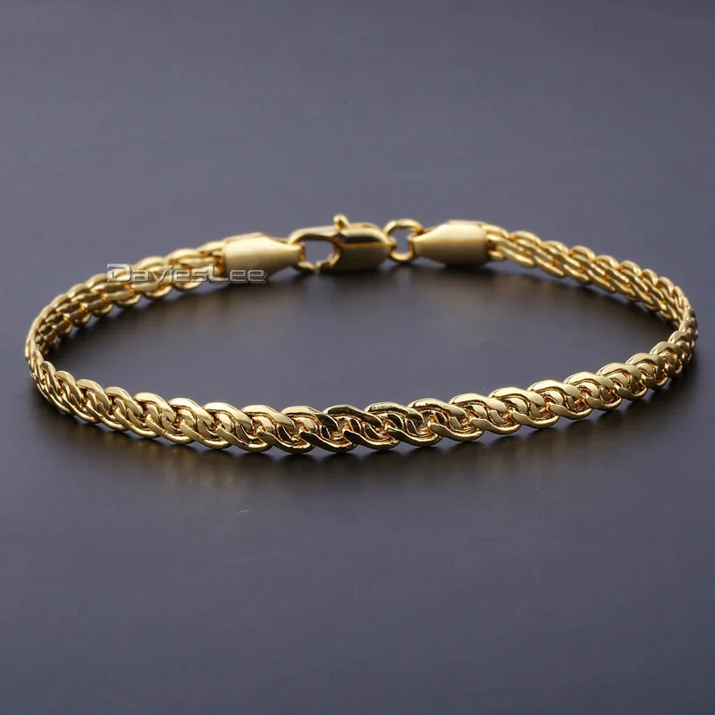 Davieslee 4mm Unisex Mens Womens Chain Flat Wheat Snail 3 Colors Gold Filled GF Bracelet DLGB398-400
Davieslee 4mm Unisex Mens Womens Chain Flat Wheat Snail 3 Colors Gold Filled GF Bracelet DLGB398-400