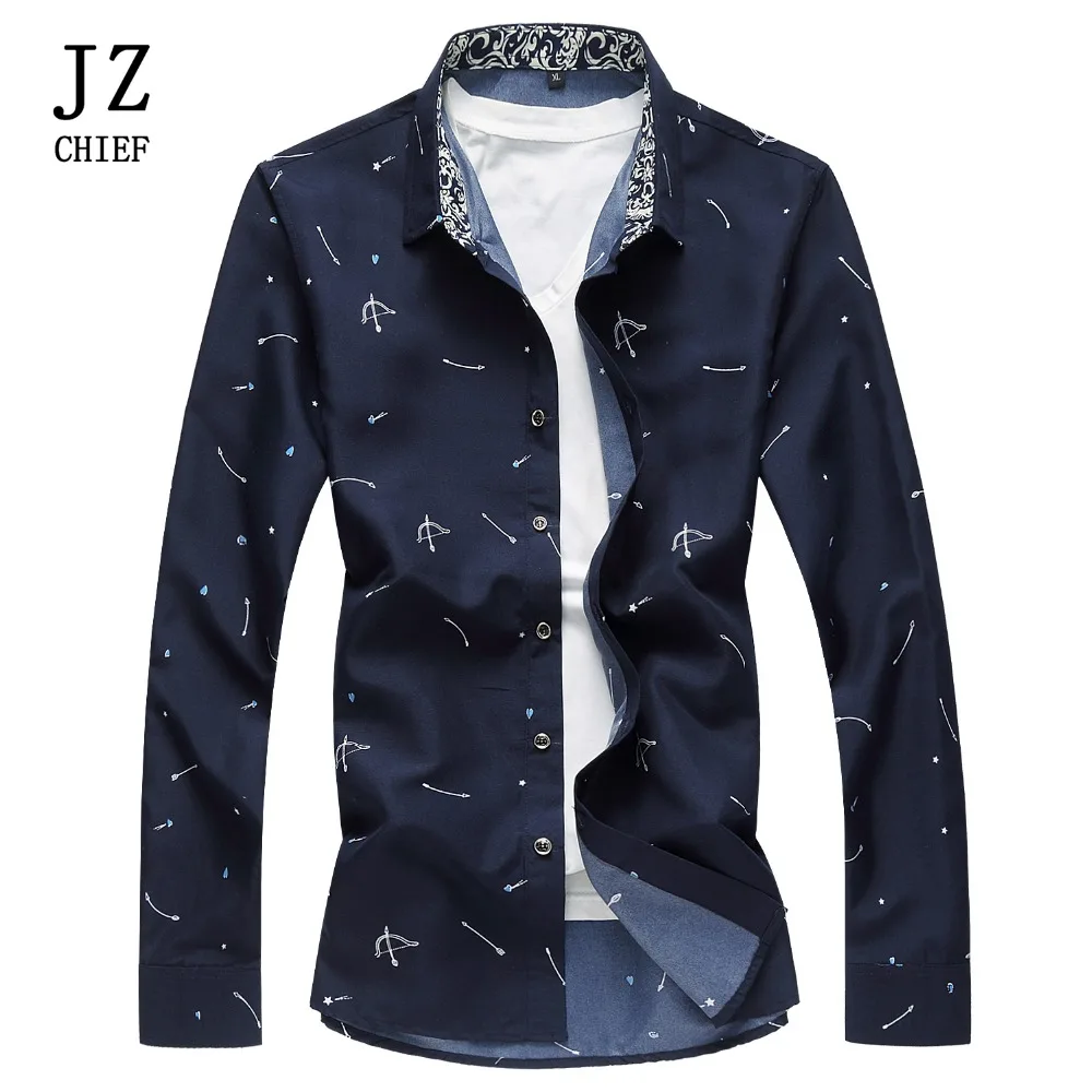JZ CHIEF Mens Long Sleeve Shirts Plus Size Printed Shirt Slim Fit Casual Business Social Dress Shirt Male Spring Autumn Blouses
JZ CHIEF Mens Long Sleeve Shirts Plus Size Printed Shirt Slim Fit Casual Business Social Dress Shirt Male Spring Autumn Blouses