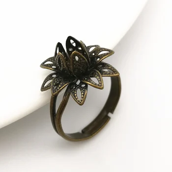 Wholesale 100pcs 16mm Rings Jewelry Accessories Brass Antique Bronze Flower Pattern Rings Base Settings Finding
Wholesale 100pcs 16mm Rings Jewelry Accessories Brass Antique Bronze Flower Pattern Rings Base Settings Finding
