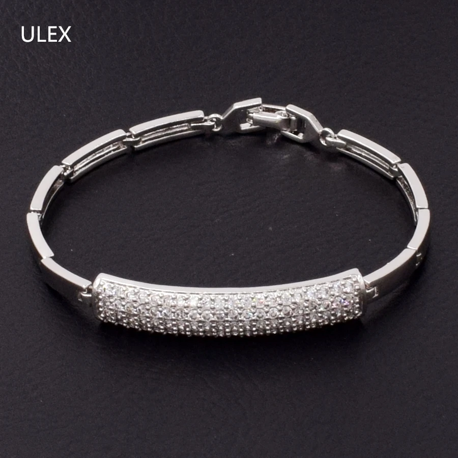 ULEX High Quality Silver Bracelets & Bangles 2017 New Designer Bracelet Fashion AAA Cubic Zircon Bangles Jewelry for Women CM01B
ULEX High Quality Silver Bracelets & Bangles 2017 New Designer Bracelet Fashion AAA Cubic Zircon Bangles Jewelry for Women CM01B