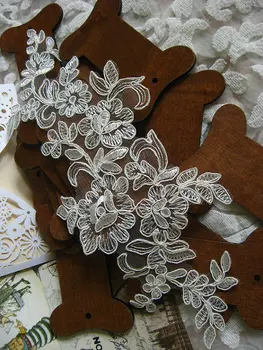 red Bridal Applique, bridal headpiece flower applique, ivory wedding sequined 10 pieces CGDH034
red Bridal Applique, bridal headpiece flower applique, ivory wedding sequined 10 pieces CGDH034