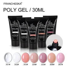 Offre spéciale poly gel 100% véritable polygel gelée constructeur doigt Extension UV vernis à ongles gel LED vernis poli gel rose blanc clair 30g(China)