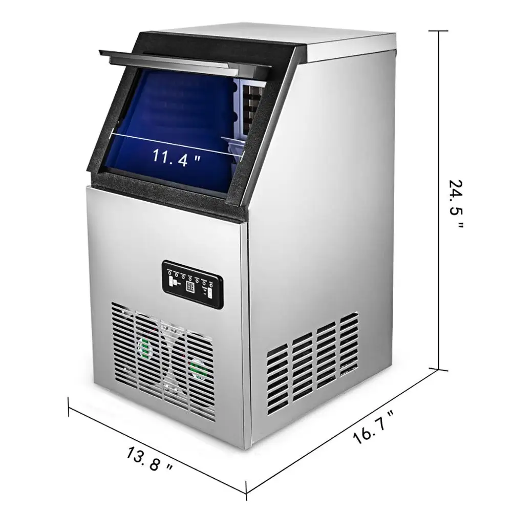 110V New Commercial Ice Maker Auto Clear Cube Ice Making Machine 40kg/90lbs made of food-grade stainless steel
110V New Commercial Ice Maker Auto Clear Cube Ice Making Machine 40kg/90lbs made of food-grade stainless steel