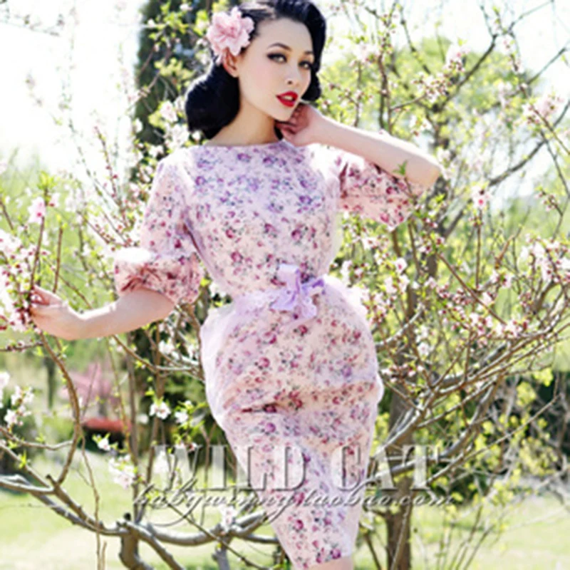 Spring Type Vintage Sweet Dress Voile Two Layers Pink Puff Sleeve Slim Waist Sash Decor Dress
Spring Type Vintage Sweet Dress Voile Two Layers Pink Puff Sleeve Slim Waist Sash Decor Dress