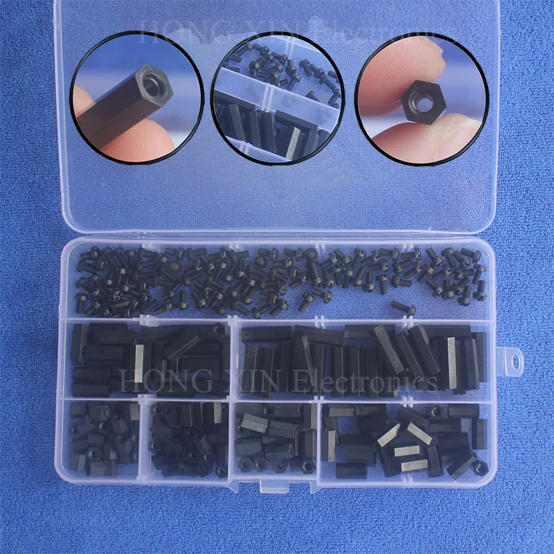 250pcs/set M3 Nylon Screws Threaded Standoffs Nuts Assortment Kit Fastener Hardware Optional
250pcs/set M3 Nylon Screws Threaded Standoffs Nuts Assortment Kit Fastener Hardware Optional