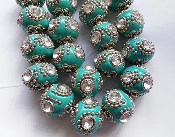 High quality 14-20mm full starnd Polymer clay & crystal ,Kashmiri Polymer Brass Round ball turquoise pink red mixed jewelry bead
High quality 14-20mm full starnd Polymer clay & crystal ,Kashmiri Polymer Brass Round ball turquoise pink red mixed jewelry bead
