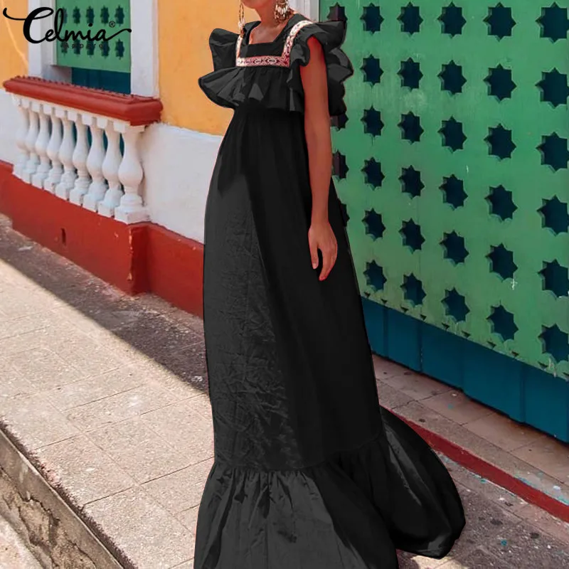 Plus Size 2019 Celmia Bohemian Dress Women Summer Short Sleeve Long Maxi Sundress Casual Loose Elegant Ruffles Party Vestidos
Plus Size 2019 Celmia Bohemian Dress Women Summer Short Sleeve Long Maxi Sundress Casual Loose Elegant Ruffles Party Vestidos