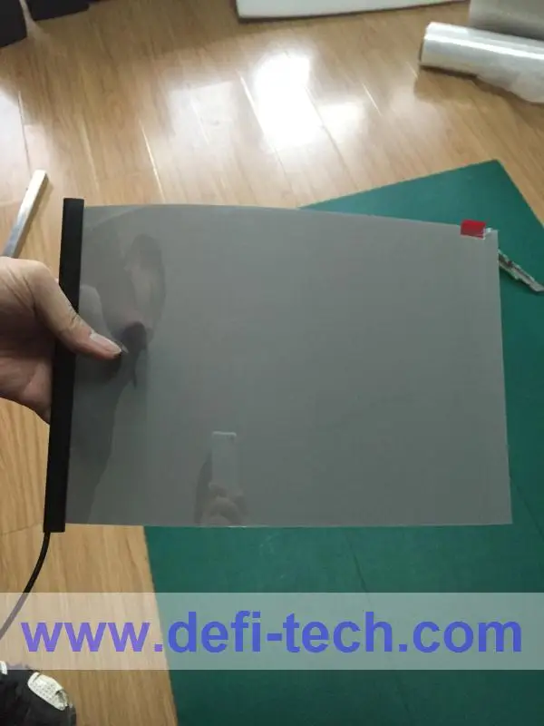 DfLabs dark gray PDLC Switchable smart film sample is about 21cm*15cm or 8" * 5" for A5 size for rear projection screen film
DfLabs dark gray PDLC Switchable smart film sample is about 21cm*15cm or 8" * 5" for A5 size for rear projection screen film