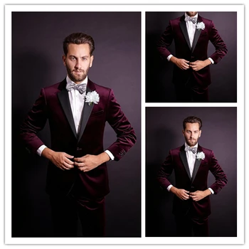 Tailor Made Burgundy Blazer Groom Tuxedos Black Satin Lapel 3 Pieces One Button Groomsmen Best Man Men's Weddings Prom Suits
Tailor Made Burgundy Blazer Groom Tuxedos Black Satin Lapel 3 Pieces One Button Groomsmen Best Man Men's Weddings Prom Suits