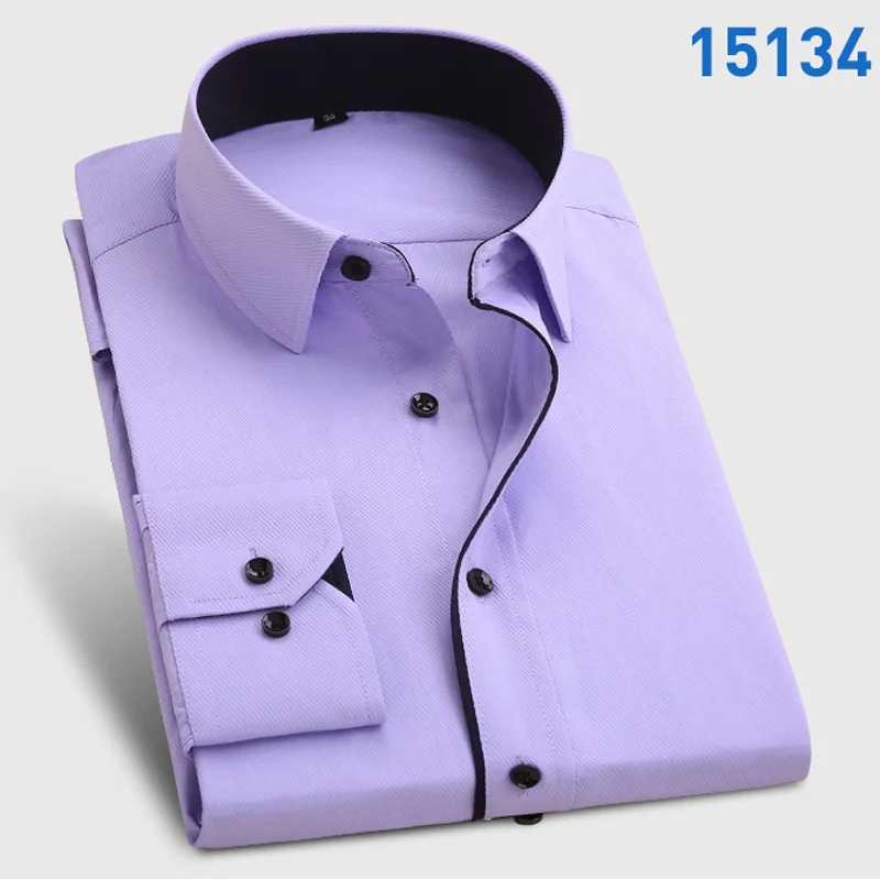 Dressin_Mens Clothes Clearance Mens Luxury Slim Casual Pure Shirt Long Sleeve Formal Business Shirt T Shirt Top