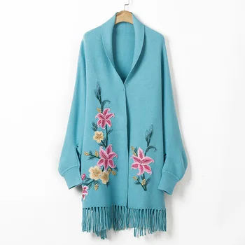 Winter New Female Warm Embroidery Flower Cloak Shawl Classic Fashion Artificial Women Cashmere Shawls Scarf With Long Sleeve
Winter New Female Warm Embroidery Flower Cloak Shawl Classic Fashion Artificial Women Cashmere Shawls Scarf With Long Sleeve