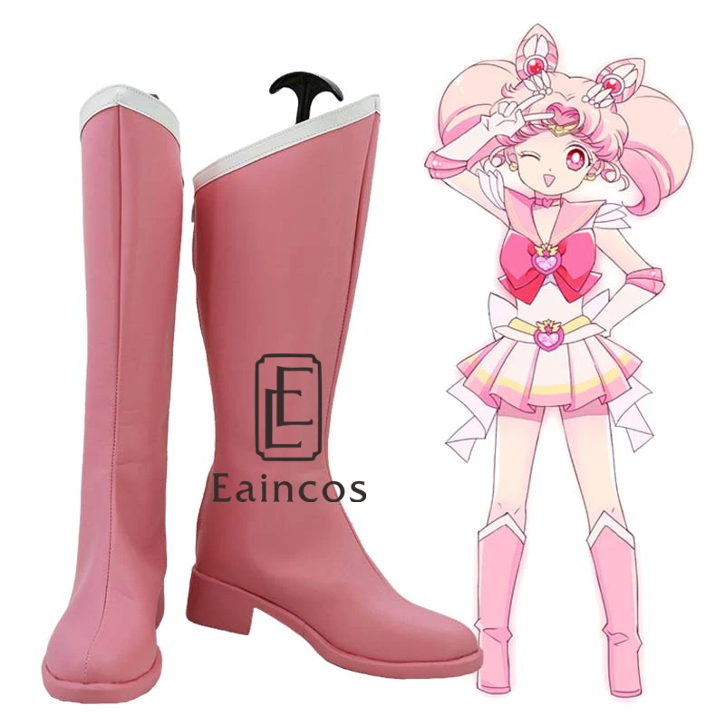Аниме Сейлор Мун Чиби девушки розовые сапоги косплей обувь на заказ|sailor chibi moon