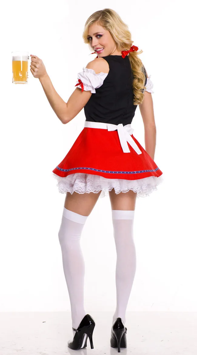 Women Dutch German Oktoberfest Beer Girl Costume Bavarian Wench Maid