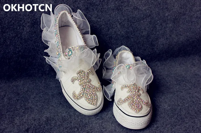 OKHOTCN Spring Fashion Women Casual Shoes Canvas Animal Bling Diamond Crystals Lace Ruffles Lady Sneakers Soft Rubber Heel 35-40
OKHOTCN Spring Fashion Women Casual Shoes Canvas Animal Bling Diamond Crystals Lace Ruffles Lady Sneakers Soft Rubber Heel 35-40