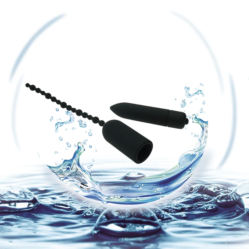7 Frequency Penis Urethral Beads Vibrating Anal Spheres Male Powerful Catheter Dilator Silicone Masturbating Tools for Men Male