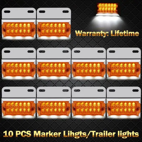10 pcs 15LED Truck Marker Light Clearance Cab Lamp 12-24V Trailer Lorry Amber Set Car styling 
10 pcs 15LED Truck Marker Light Clearance Cab Lamp 12-24V Trailer Lorry Amber Set Car styling