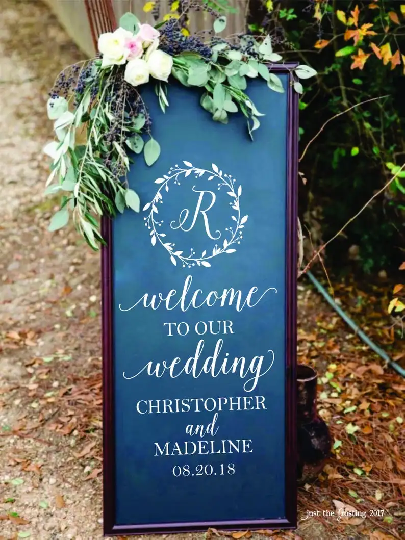 New Wedding Sign Custom Name And Date Vinyl Wallstickers Rustic Wedding Decor Monogram Name For Party And Wedding Wall Paper 
New Wedding Sign Custom Name And Date Vinyl Wallstickers Rustic Wedding Decor Monogram Name For Party And Wedding Wall Paper