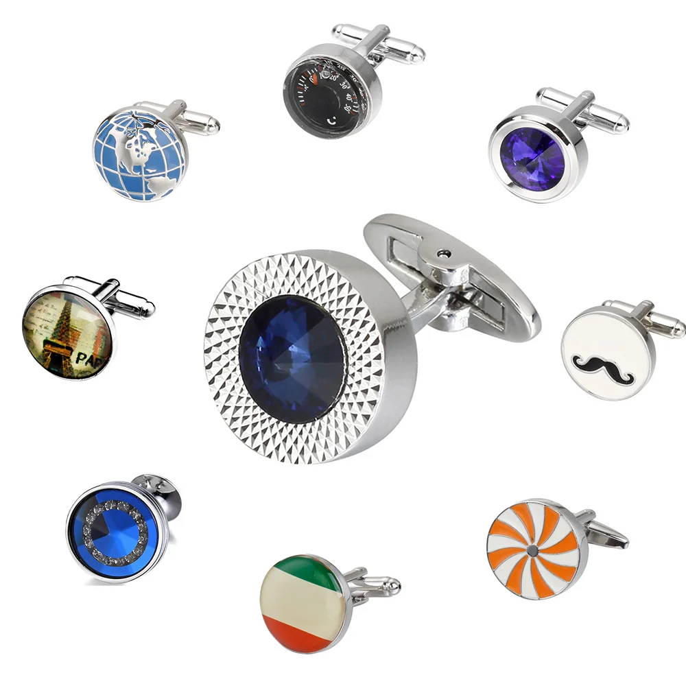 MeMolissa Novelty Luxury Blue White Cufflinks Round Men's High Quality Crystal Silver Cufflinks Shirt Cufflinks Men Jewelry
MeMolissa Novelty Luxury Blue White Cufflinks Round Men's High Quality Crystal Silver Cufflinks Shirt Cufflinks Men Jewelry