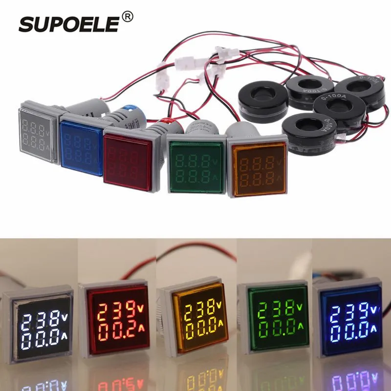 CE RoHS 22mm LED Square Panel Indicator Type Digital Voltmeter Ammeter Ampmeter 2 In 1 Testing Range AC 20-500V 1-100Amp
CE RoHS 22mm LED Square Panel Indicator Type Digital Voltmeter Ammeter Ampmeter 2 In 1 Testing Range AC 20-500V 1-100Amp