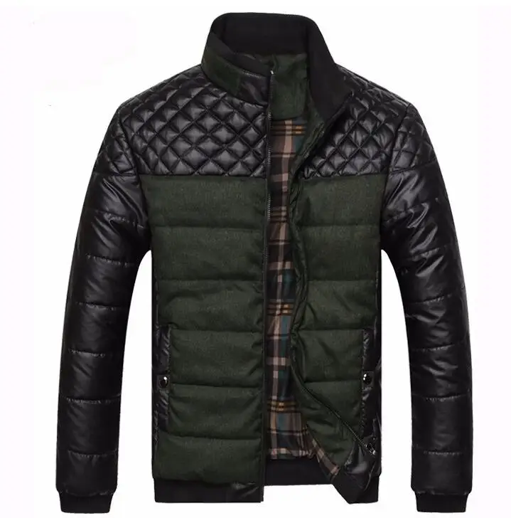 Брендовые мужские куртки и пальто 4XL из искусственной кожи в стиле пэчворк