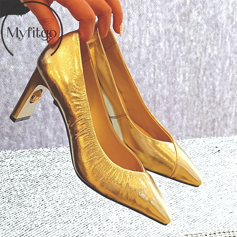 Myfitgo Fashion Brand Style Women Wedding Dress Court Shoes Gold Shallow Leather Shoes Women Show Party Shoes Pumps Strange Heel
Myfitgo Fashion Brand Style Women Wedding Dress Court Shoes Gold Shallow Leather Shoes Women Show Party Shoes Pumps Strange Heel