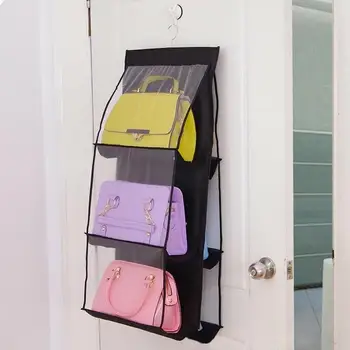 6 Pocket Folding Hanging Large Clear Handbag Purse Storage Holder Anti-dust Organizer Rack Hook Hanger
6 Pocket Folding Hanging Large Clear Handbag Purse Storage Holder Anti-dust Organizer Rack Hook Hanger