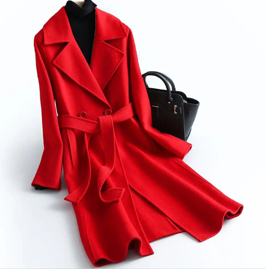 Wool Coats Female Autumn Winter Long Sided Wool Coat of Women's Cashmere Jacket Belt COAT
Wool Coats Female Autumn Winter Long Sided Wool Coat of Women's Cashmere Jacket Belt COAT