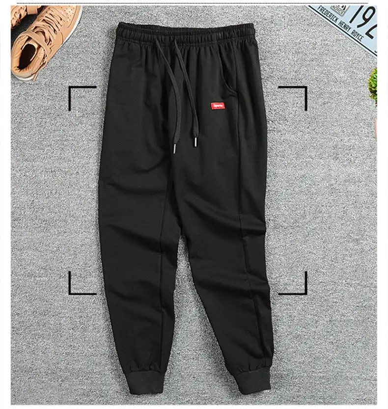 Men's Sweatpants Spring Harem Pants Male Plus Size Cotton Sports Trousers Jogger Bodybuilding Pencil Pants Fitness GYMS 2019 05