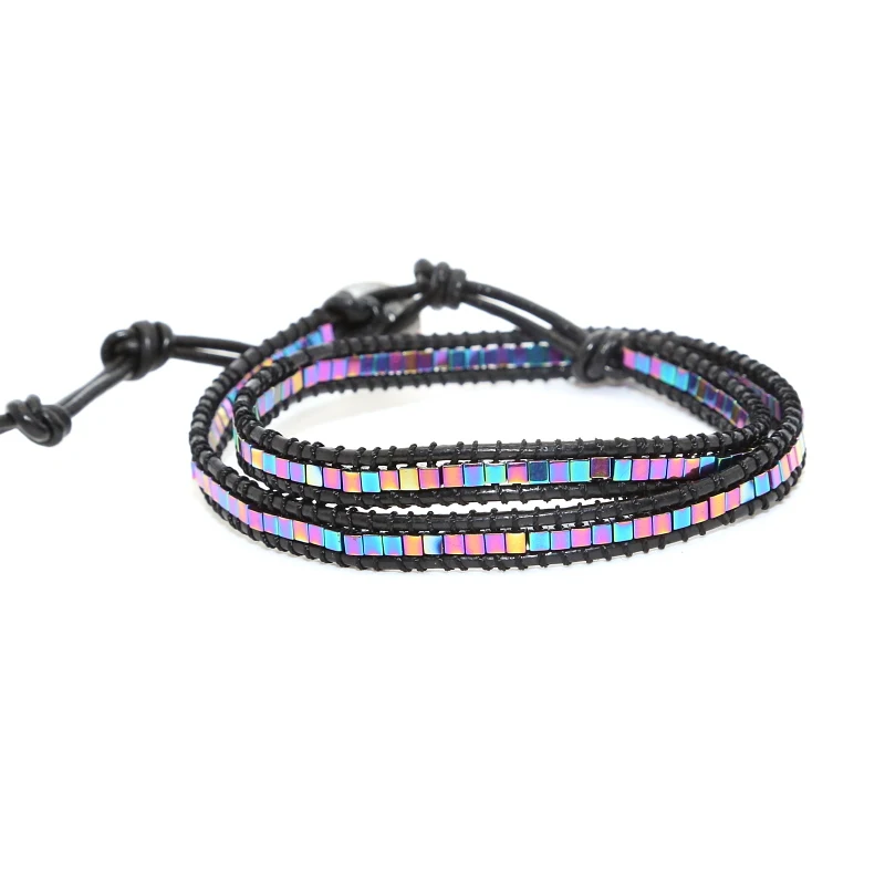 2018 Fashion Bracelet Hematite Genuine Leather Multilayer Bracelet Handmade Beaded Wrap Bracelet Pulseira Drop Shipping
2018 Fashion Bracelet Hematite Genuine Leather Multilayer Bracelet Handmade Beaded Wrap Bracelet Pulseira Drop Shipping