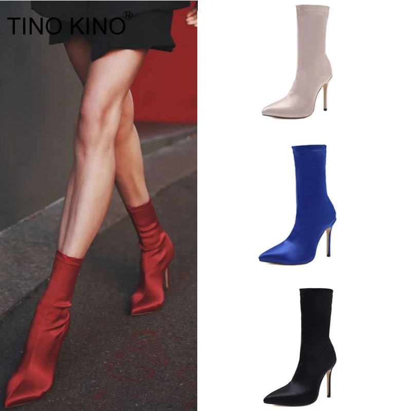 TINO KINO New Women Pointed Toe Boots Fashion Satin Calf High Boots Ladies Slip On Thin High Heels Sexy Boots Female Shoes
TINO KINO New Women Pointed Toe Boots Fashion Satin Calf High Boots Ladies Slip On Thin High Heels Sexy Boots Female Shoes