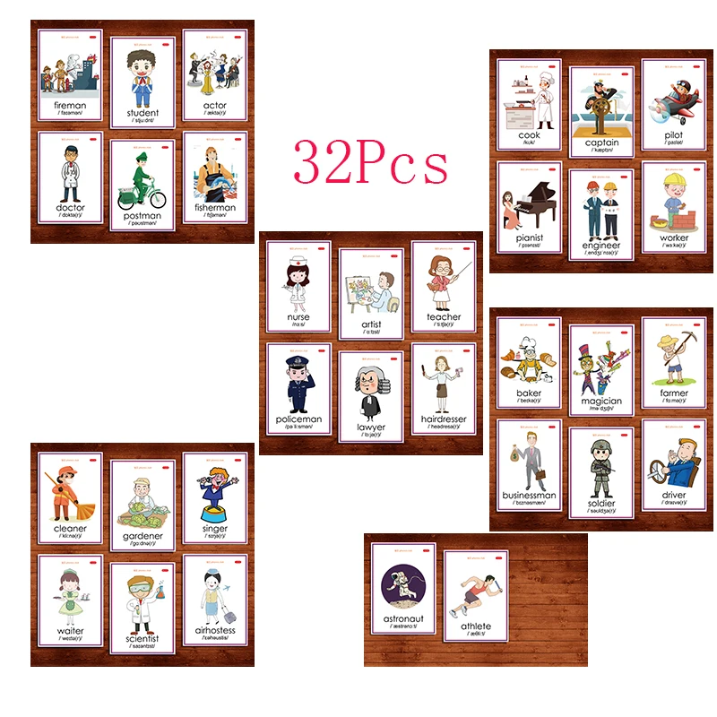 Profession Montessori English Flash Card Pocket Job Career Flash Card English Learning Educational Development Toys for Children
Profession Montessori English Flash Card Pocket Job Career Flash Card English Learning Educational Development Toys for Children