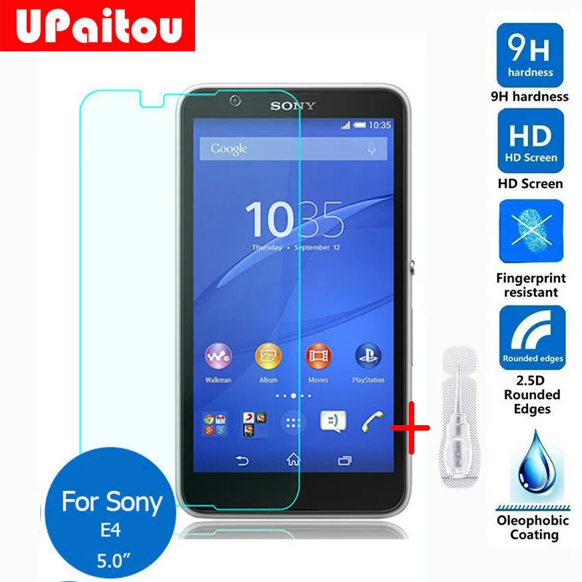 UPaitou Screen Protector For Sony Xperia E4 Tempered glass 2.5D 9H Safety Protective Film on E2105 E2114 E2115 E2124 dual 5.0
UPaitou Screen Protector For Sony Xperia E4 Tempered glass 2.5D 9H Safety Protective Film on E2105 E2114 E2115 E2124 dual 5.0
