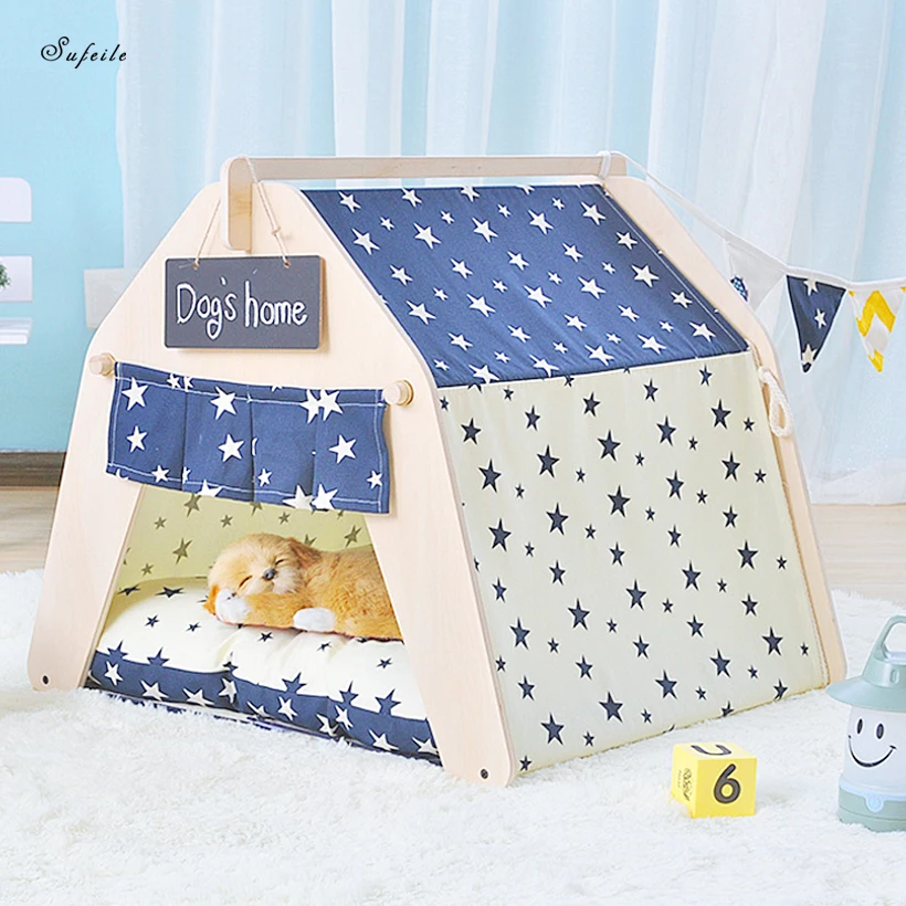 SUFEILE Pet House For Puppy/kitten Tent Pet supplies Washable Home Shape Dog Bed + Tent Dog Kennel Pine+Canvas D40
SUFEILE Pet House For Puppy/kitten Tent Pet supplies Washable Home Shape Dog Bed + Tent Dog Kennel Pine+Canvas D40