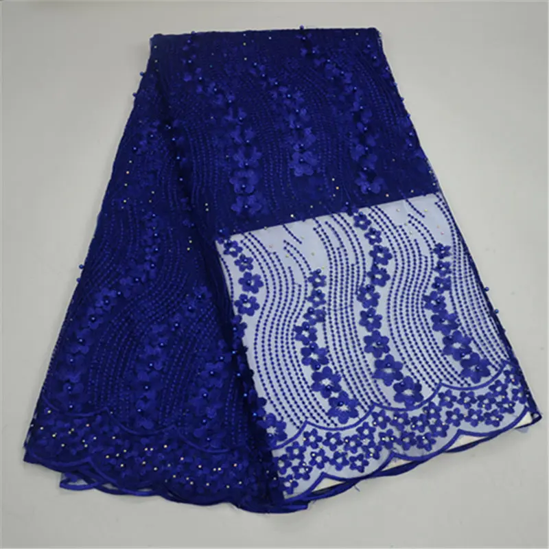 African Mesh Lace High Quality French Lace Fabric With Plenty Beads Blue Color African Lace Fabric For Nigerian Wedding
African Mesh Lace High Quality French Lace Fabric With Plenty Beads Blue Color African Lace Fabric For Nigerian Wedding