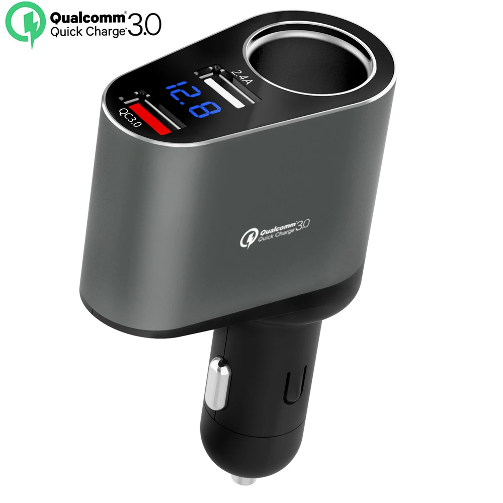 Quick Charge QC3.0 Car Charger,5V 2.4A Fast Charger Dual USB Car Charger with Voltage Meter, Cigarette Lighter Charger
Quick Charge QC3.0 Car Charger,5V 2.4A Fast Charger Dual USB Car Charger with Voltage Meter, Cigarette Lighter Charger