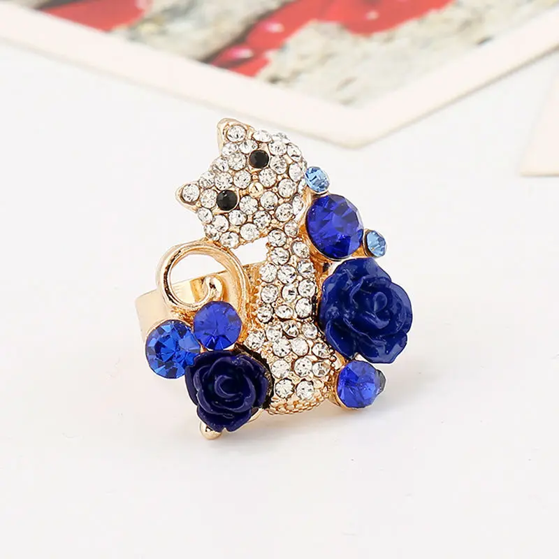 Cat Rings For Women Party Big Crystal Rose Flower Gold Color Cheap Jewelry Wholesale Finger Adjustable Rings Bijoux homme
Cat Rings For Women Party Big Crystal Rose Flower Gold Color Cheap Jewelry Wholesale Finger Adjustable Rings Bijoux homme