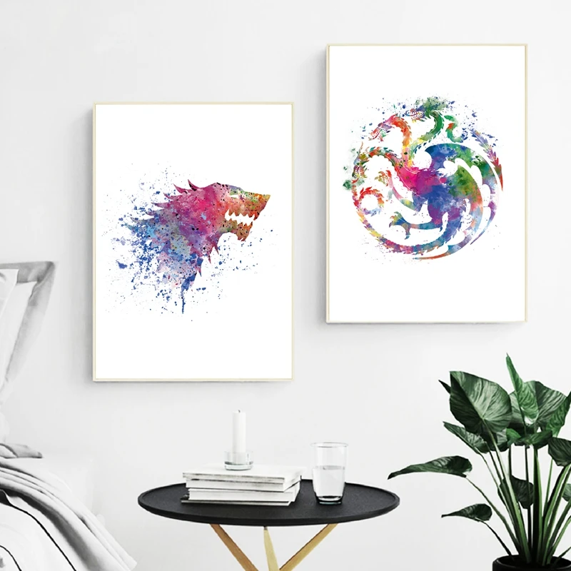 Game of Thrones Watercolor Print Movie Poster House Stark Art Game of Thrones Canvas Painting Pictures Home Wall Art Decor
Game of Thrones Watercolor Print Movie Poster House Stark Art Game of Thrones Canvas Painting Pictures Home Wall Art Decor