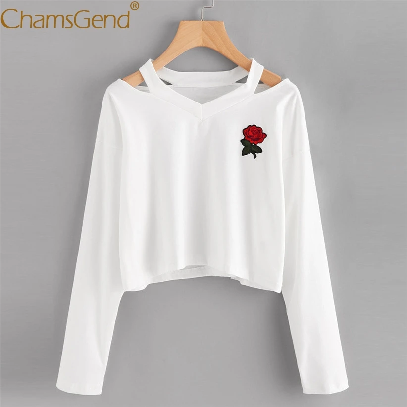 Chamsgend Hoodies Rose Flowers V Neck Strap White Crop Top women sweatshirt 2017 hoodie mujer tracksuits 71122
Chamsgend Hoodies Rose Flowers V Neck Strap White Crop Top women sweatshirt 2017 hoodie mujer tracksuits 71122