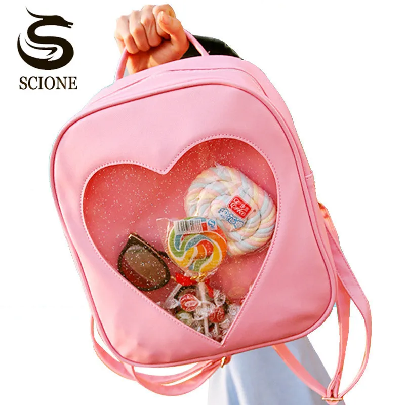 Scione Cute Candy Transparent Love Heart Shape Backpacks Harajuku School Backpack Shoulder Bags for Teenager Girls Book Bag
Scione Cute Candy Transparent Love Heart Shape Backpacks Harajuku School Backpack Shoulder Bags for Teenager Girls Book Bag