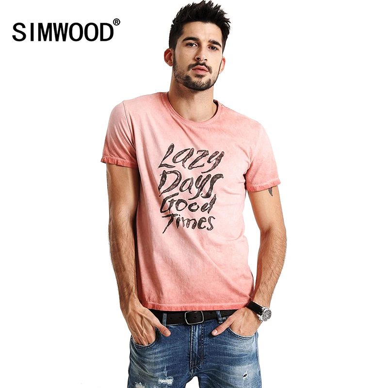 SIMWOOD 2017 новые футболки мужские с коротким рукавом Весна Лето 100% Чистый хлопок О
