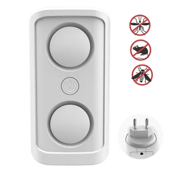 Ultrasonic Pest Repeller Double Speakers Electromagnetic Electronic EU/UK/US Plug Repellent for Mice Rats Bed Bugs Insect Drive