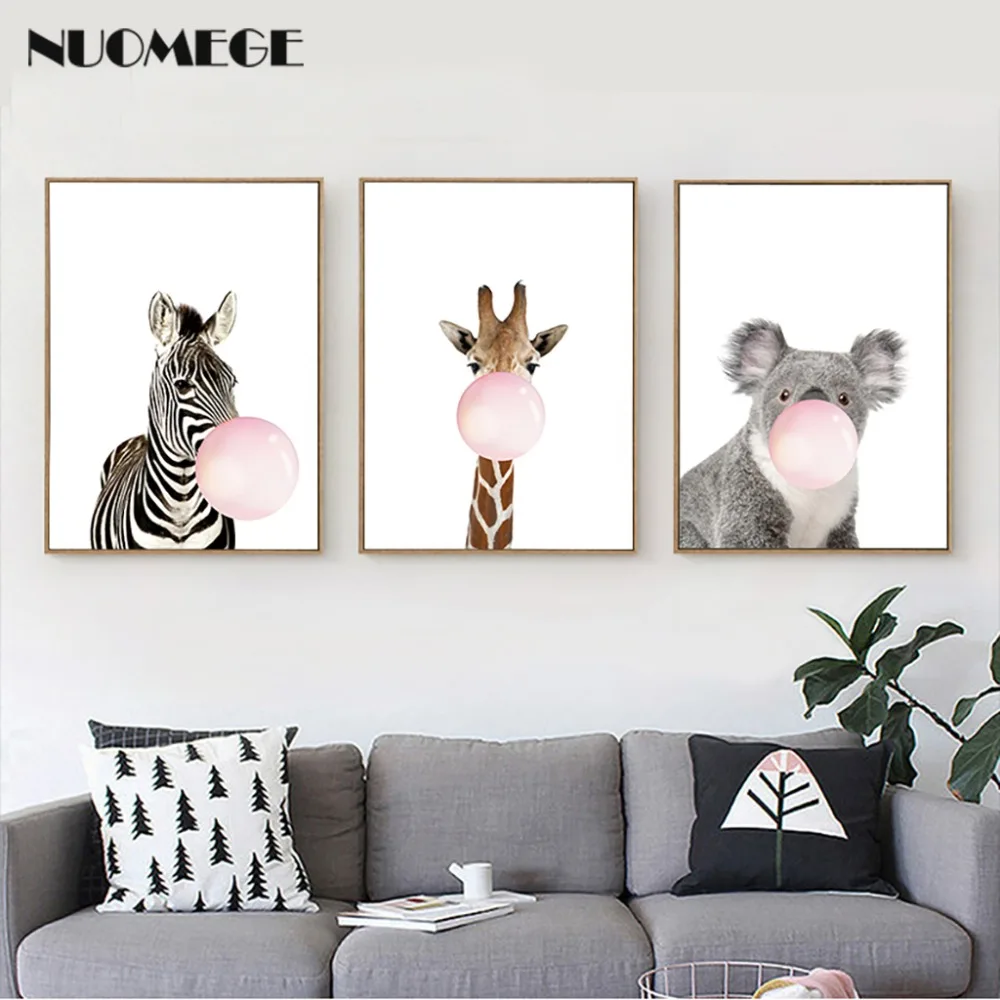 Giraffe Zebra Animal Posters and Prints Canvas Painting Wall Art Nursery Blowing Bubbles Decorative Picture for Kids Decoration
Giraffe Zebra Animal Posters and Prints Canvas Painting Wall Art Nursery Blowing Bubbles Decorative Picture for Kids Decoration