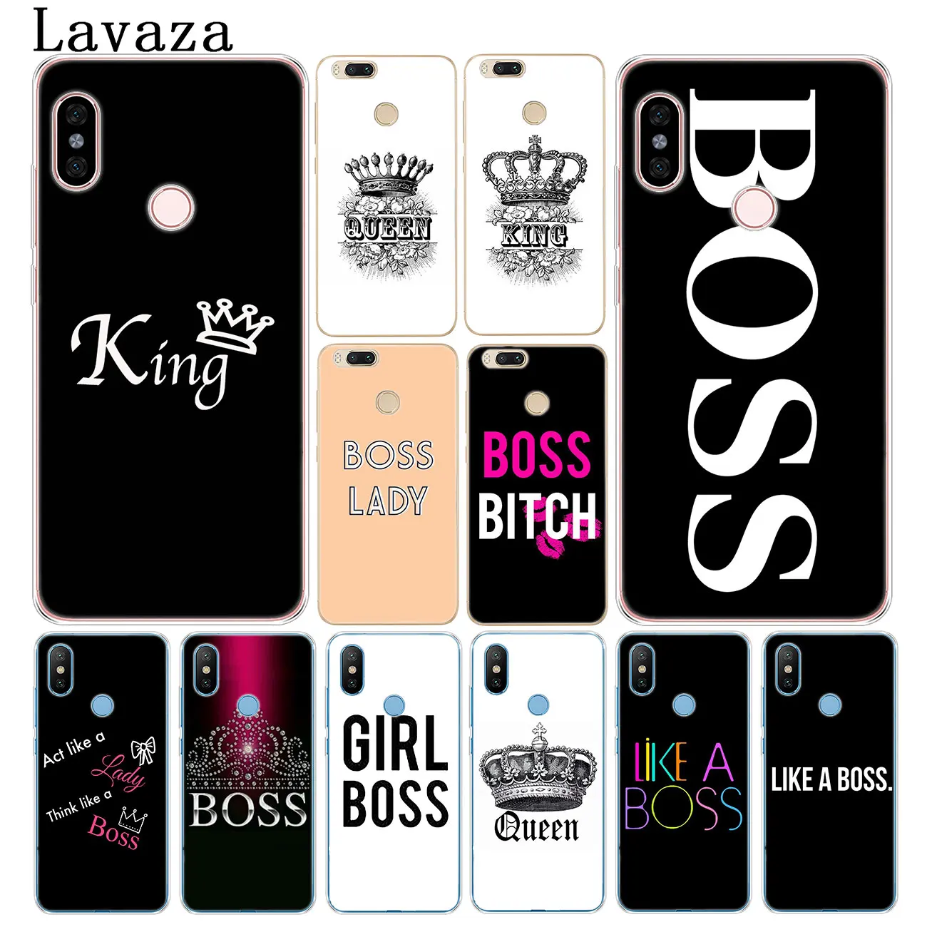 Фото Жесткий чехол для телефона Lavaza boss King queen Xiaomi Redmi K20 8A 7A 6A Note 8 8T 7 5 6 Pro - купить