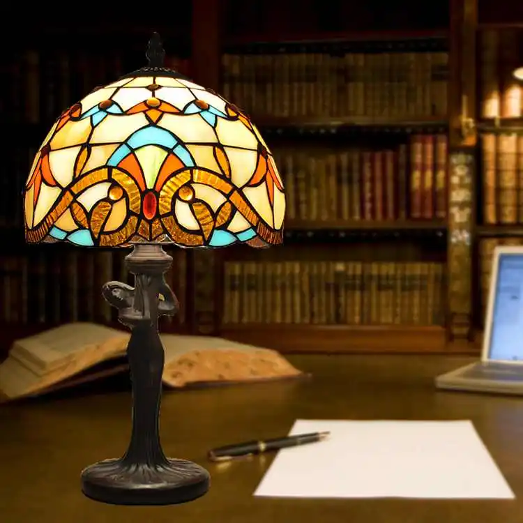 10 inches Nordic Baroque Tiffany glass lamp bedroom bedside reading lights wedding Mediterranean Study
10 inches Nordic Baroque Tiffany glass lamp bedroom bedside reading lights wedding Mediterranean Study