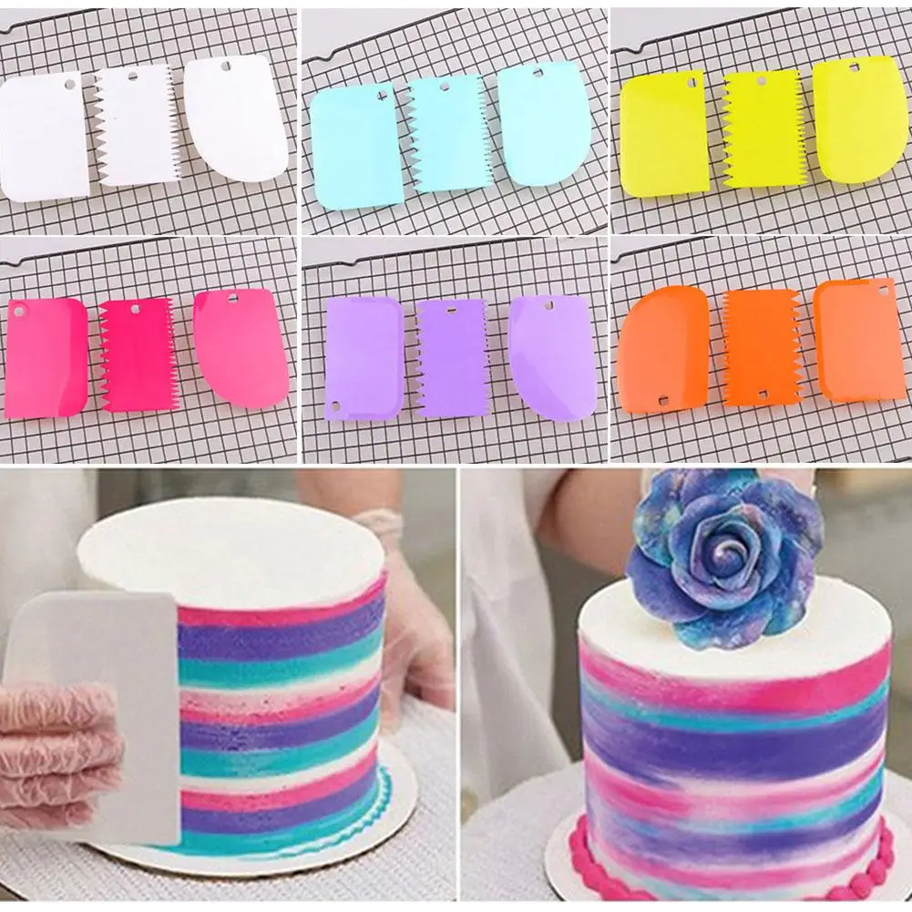 New 3Pcs Icing Cream Scrapers Cake Smoother Jagged Teeth Edge Spatulas Fondant Baking Pastry Cutters DIY Cakes Decorating Tool
New 3Pcs Icing Cream Scrapers Cake Smoother Jagged Teeth Edge Spatulas Fondant Baking Pastry Cutters DIY Cakes Decorating Tool