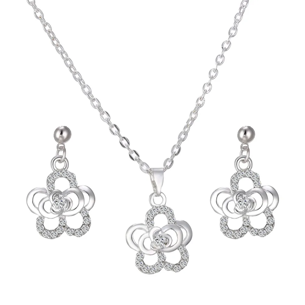 Engagement Bijoux Set Crystal Flower Necklace Earring Jewelry Set Trendy Women Jewelry Set Elegant Bijoux For Mother Gift
Engagement Bijoux Set Crystal Flower Necklace Earring Jewelry Set Trendy Women Jewelry Set Elegant Bijoux For Mother Gift