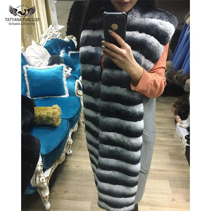 Tatyana Furclub Natural Rex Rabbit Fur Jacket Women Winter Real Fur Vest Long Fashion Coat Slim Striped Sleeveless Fur Waistcoat
Tatyana Furclub Natural Rex Rabbit Fur Jacket Women Winter Real Fur Vest Long Fashion Coat Slim Striped Sleeveless Fur Waistcoat