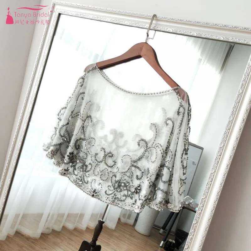 Gorgeous Wedding Jacket Amazing Shinny Beaded Dark Silver with Clear Beading handmade Women Cape without sleeve ZJ010
Gorgeous Wedding Jacket Amazing Shinny Beaded Dark Silver with Clear Beading handmade Women Cape without sleeve ZJ010